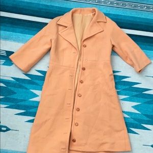 Vintage!Peach peacoat 3/4 sleeve retro buttons S
